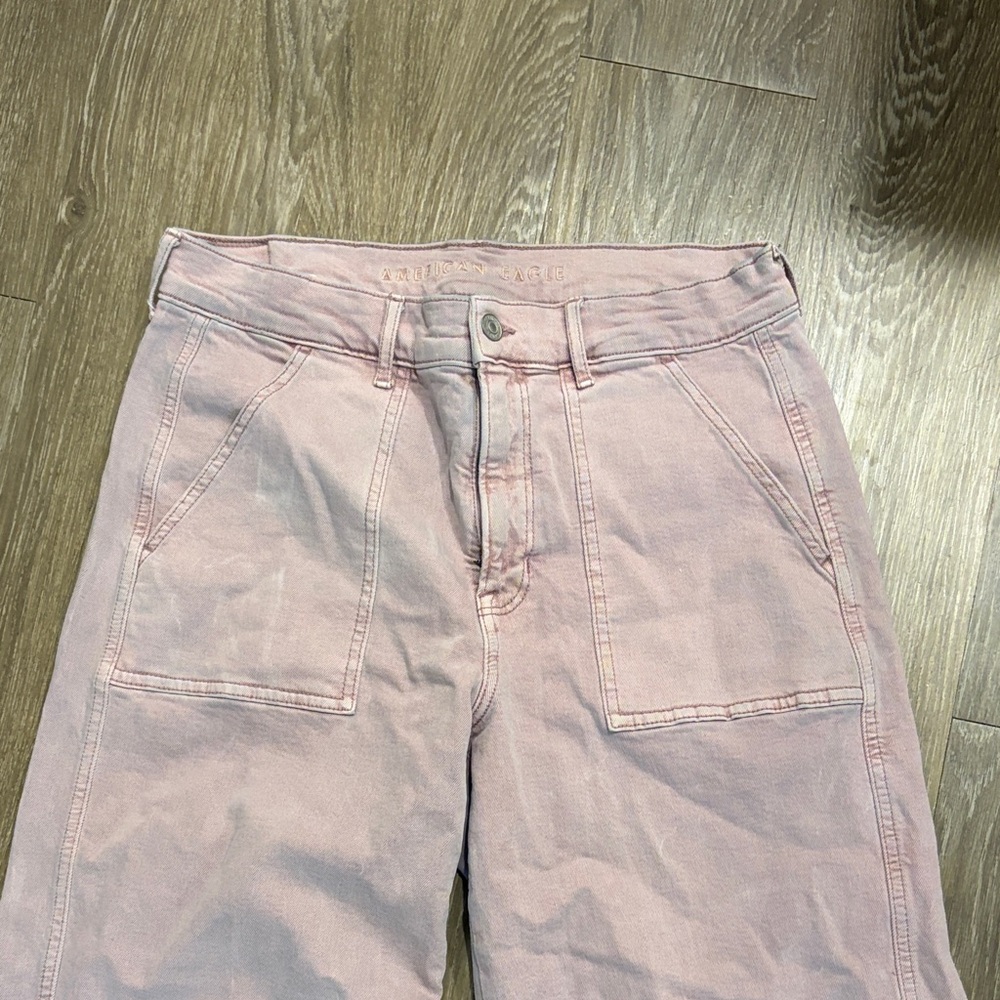American Eagle Outfitters Wide Leg Jeans in Light Pink - Picture 2 of 5